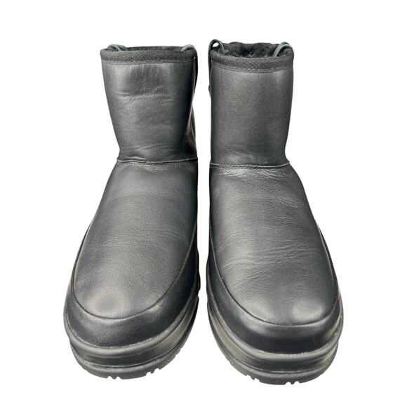 UGG Women’s Classic Weather Black Leather Winter Boot SIze US 9.5 - Picture 7 of 10